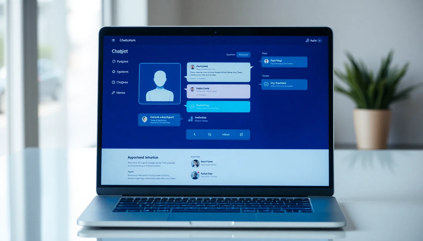 Chatbot-Interface auf einem Laptop-Bildschirm